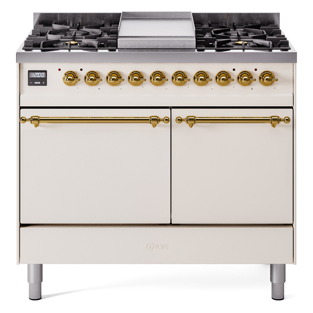 ILVE UPD40FNMP Nostalgie II 40 inch Dual Fuel Range with Double Ovens, 6 Burners and Griddle