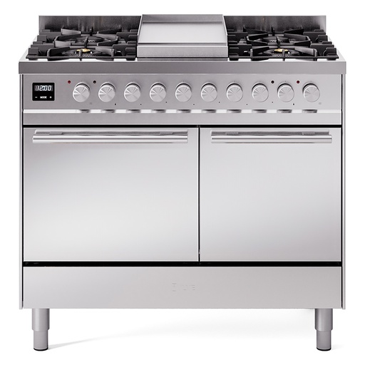 [UPD40FQMPSS] ILVE UPD40FWM Professional Plus II 40 inch Dual Fuel Range (Natural Gas, Solid Door, Stainless Steel)