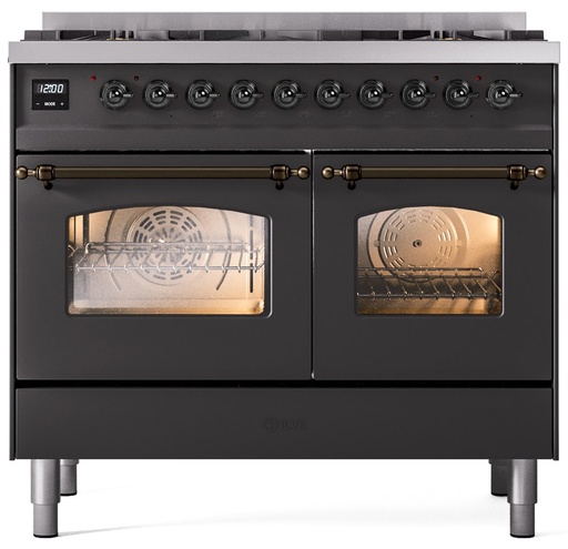 [UPD406NMPMGB] ILVE UPD406NMPMGB Nostalgie II 40 inch Dual Fuel Range Burnished Trim Bundle Including EN40B62211 Burnished Knobs and Handles (Limited Edition)