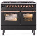 ILVE UPD406NMPMGP Nostalgie II 40 inch Dual Fuel Range Copper Trim Bundle Including EN40P62211 Copper Knobs and Handles (Limited Edition)