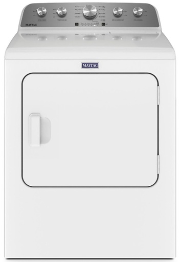 Maytag MGD5030MW 29 inch Gas Dryer with 7 cu. ft. Capacity, Extra Power and Moisture Sensing, Extra Power Option, in White (Side Swing, Side Swing)