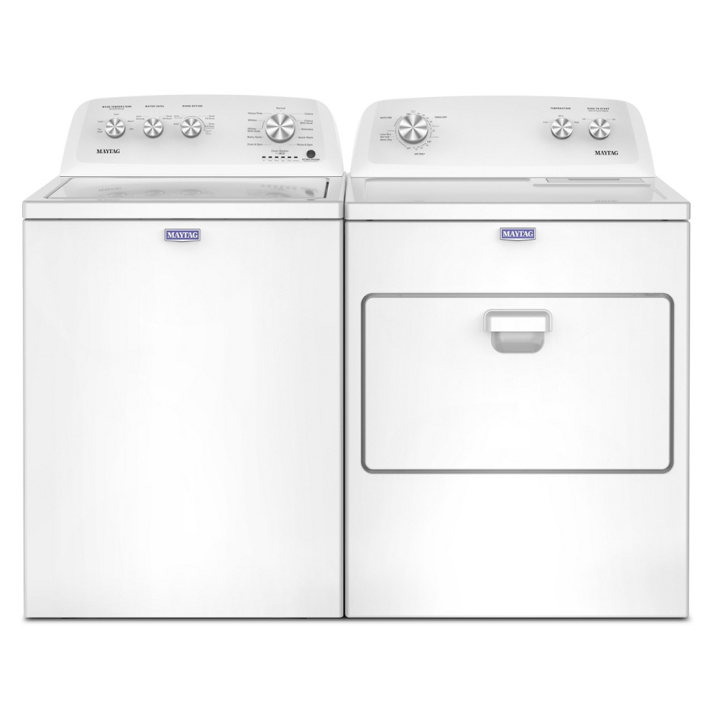 Maytag Top Load Laundry Pair with MVW4005SW 28-inch Washer and MGD4005SW 29-inch Gas Dryer