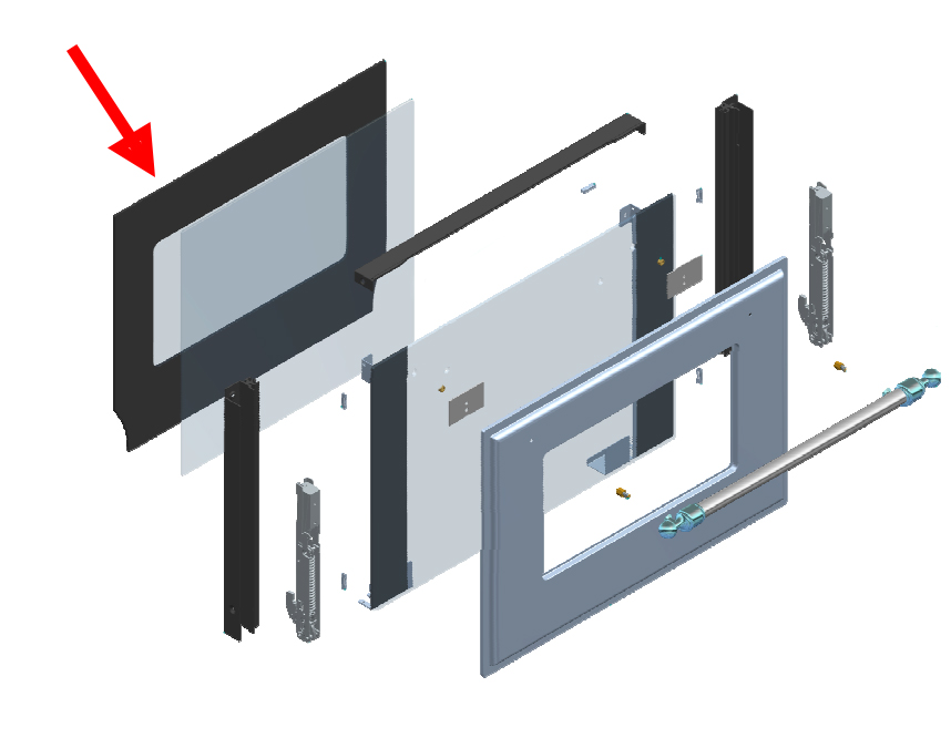 ILVE Parts EA7814009110000 Inner Glass Oven Door for UOV 60 E3 (A/504/87/11)