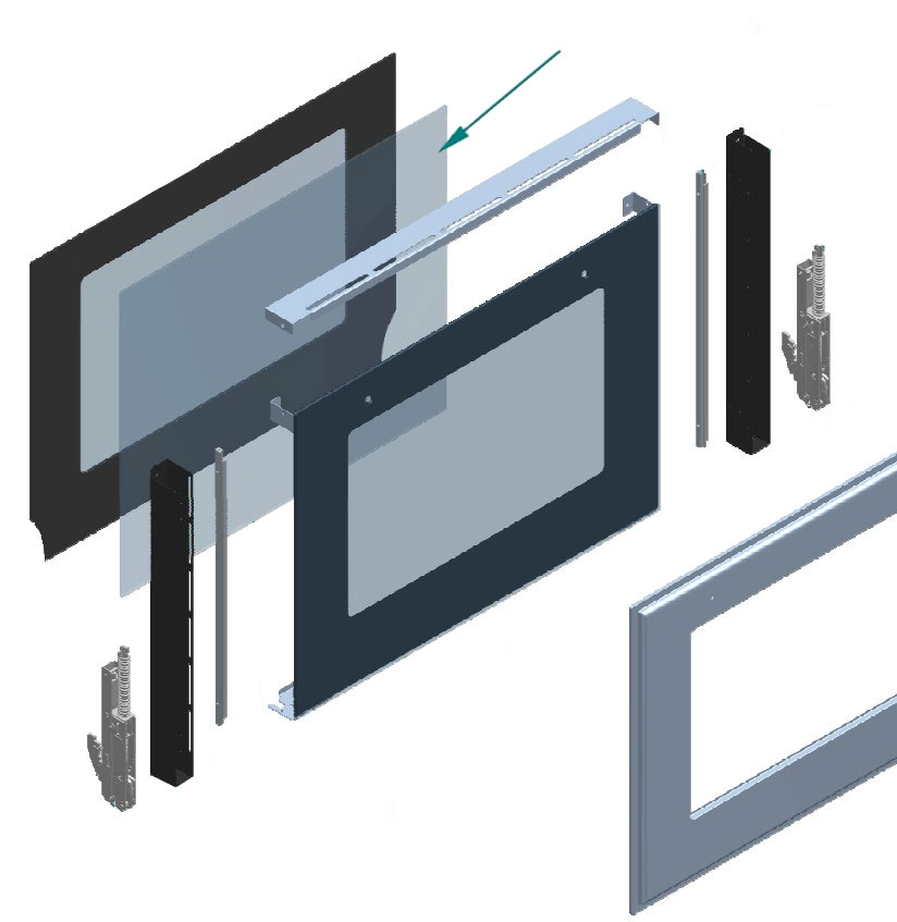 ILVE Parts EA7814029110000 Intermediate Door Glass of UOV 76 E3 Oven Doors