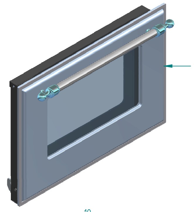 ILVE Parts EG9622012005618 Complete Triple Glass Door Kit for UOV 60 E3 Ovens (Emerald Green, Burnished Trim) 