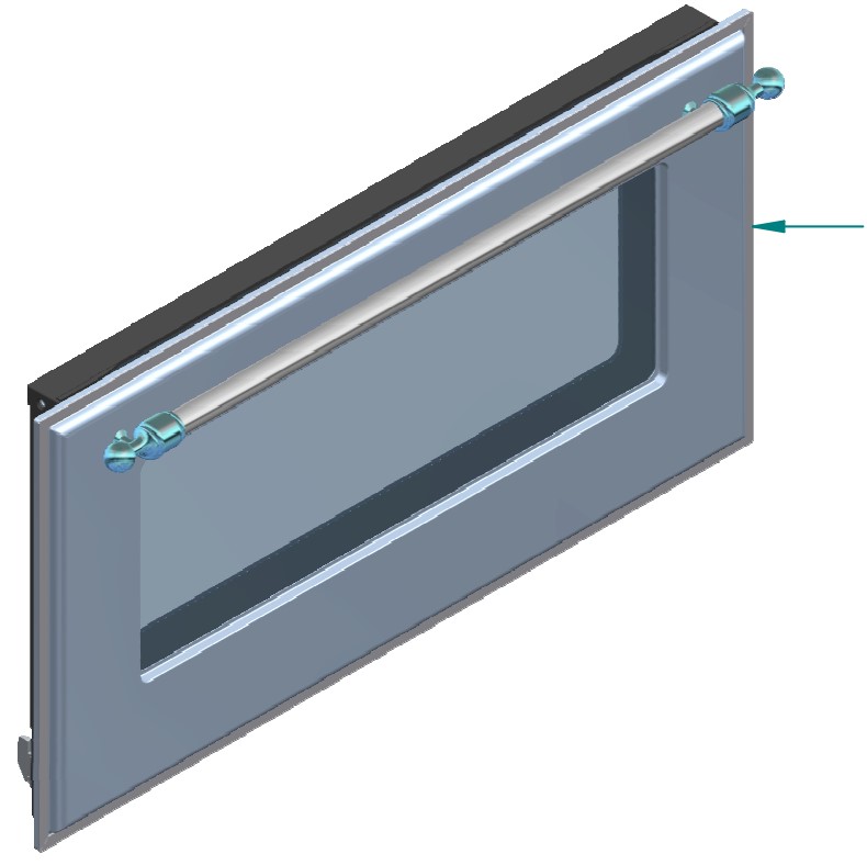 ILVE Parts EG9624005000108 Complete Triple Glass Door Kit for 60 inch Range, UOV 80 E3 Ovens (Antique White, Chrome Trim)