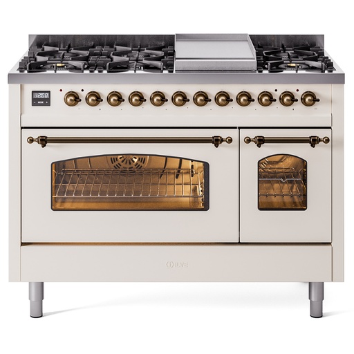 ILVE UP48F Nostalgie II 48 inch Dual Fuel Range with 5.02 cu. ft. Total Double Oven Capacity