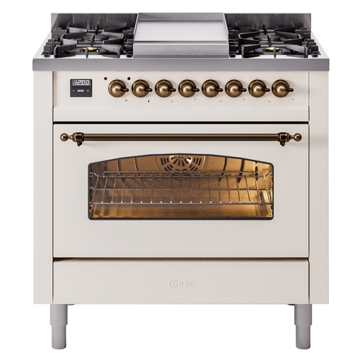 ILVE UP36FNM Nostalgie II 36 inch Dual Fuel Range with 6 Burners and Griddle