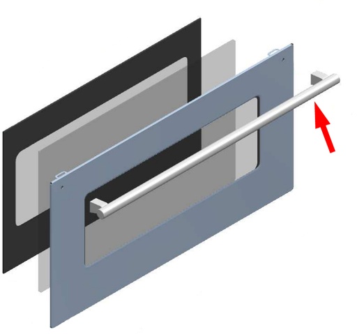 [A1163608] ILVE Parts A/116/36/08 Handle Diam=25 I=718 / Stainless Steel