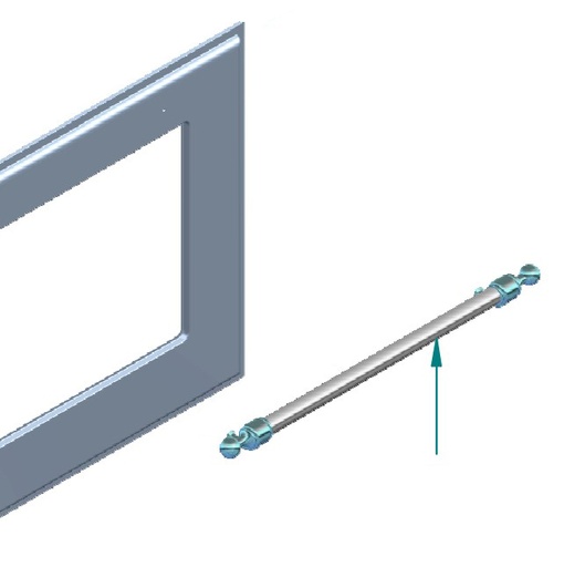 [EA4270009000008] ILVE Parts EA4270009000008 Majestic Chrome Handle for UOV 60 and UOV 76 Ovens (A/116/26/08)