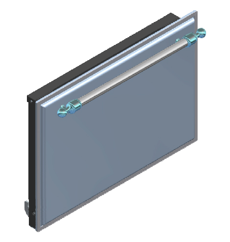 [EG9622002000808] ILVE Parts EG9622002000808 UOV 60 Solid Oven Door with Triple Glass, in Stainless Steel, Chrome Trim