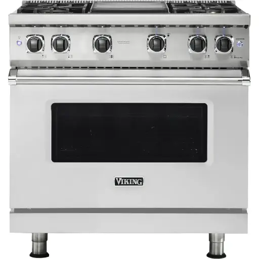 Viking VGR5364G 5 Series 36 inch Sealed Burner Gas Range with 4 Burners and Griddle 