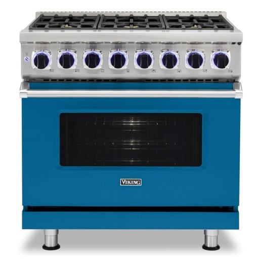 Viking VDR73626B 7 Series 36 inch Dual Fuel Range with 6 Sealed Elevation Burners, 5.6 cu. ft. Oven Capacity, Gourmet-Glo Infrared Broiler