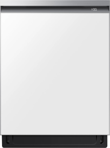 [DW80BB707012AA] Samsung DW80BB707012 24 inch Bespoke Smart Built-In Dishwasher with 3rd Rack, Storm Wash+, Smart Dry, Silverware Basket, AutoRelease Door, Stainless Steel Interior Tub, 42 dBA, Digital Water Leakage Sensor, in White Glass