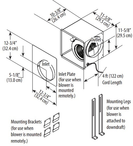 [VDVI600] Viking VDVI600 600 CFM Interior Flex Blower