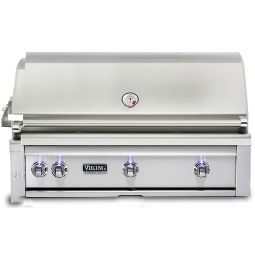Viking VQGI5421 5 Series 42 inch Built-in Grill with Two Cast Brass Burners and One ProSear Burner, Dual Position Rotisserie, Rear Infrared Burner, in Stainless Steel