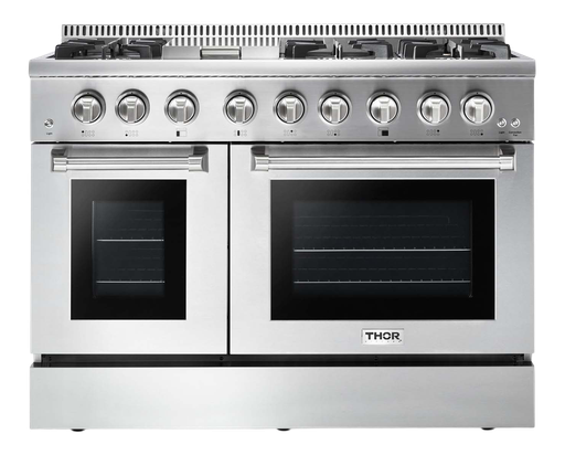 Thor Kitchen HRD4803U 48 inch Dual Fuel Range with 6 Sealed Burners, Griddle, 6.7 cu. ft. Oven Capacity, in Stainless Steel