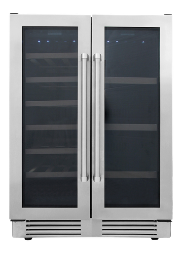 [TBC2401DI] Thor Kitchen TBC2401DI 24 inch Dual Zone Beverage Center with 21 Bottle and 95 Can Capacity, Rolling Slideways, 2 Activated Charcoal Filter, in Stainless Steel