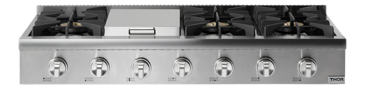 Thor Kitchen HRT4806U 48 inch Gas Rangetop with 6 Sealed Burners, Griddle, LED Lights, Automatic Electric Ignition, Continuous Grates, Pro-Style Knobs, in Stainless Steel
