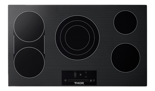 [TEC36] Thor Kitchen TEC36 36 inch Electric Cooktop with 5 Coil Elements, 3600 Watts Heating Power, Touch Glass Control, 9 Power Levels, Auto Shut-Off in Black