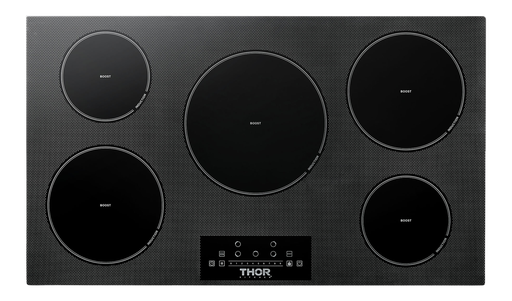 [TIH36] Thor Kitchen TIH36 36 inch Induction Cooktop with 5 Elements, Power Boost, 9 Power Levels, in Black