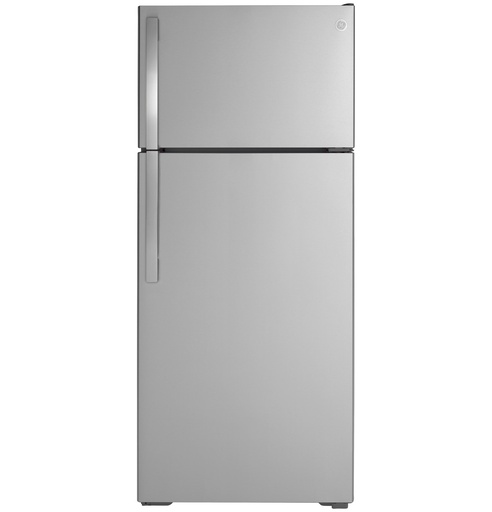 GE GTS18G 28 inch Top Freezer Refrigerator with 17.5 cu. ft. Total Capacity, LED Lighting and Edge-to-Edge Glass Shelves 