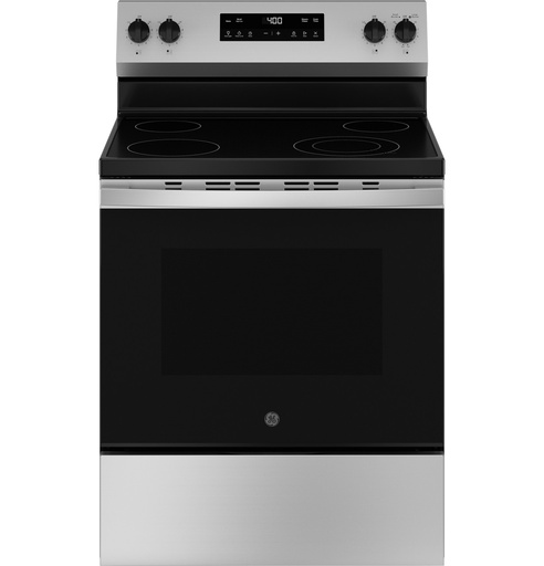 GE GRF400SV 30 inch Freestanding Electric Range with 4 Radiant Elements, 5.3 cu. ft. Capacity, Steam Clean, Sabbath Mode