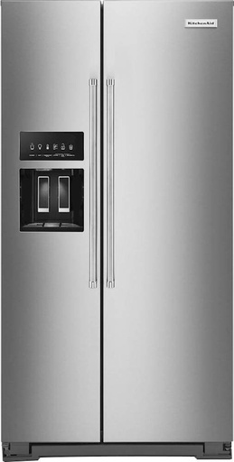 KitchenAid KRSF705H 36 inch Side by Side Refrigerator with 24.8 cu. ft. Capacity, External Water and Ice Dispenser, PrintShield Finish