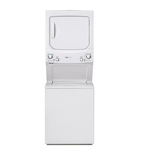 [GUD27EESNWW] GE GUD27EESNWW 27 inch Unitized Spacemaker ENERGY STAR Stacked Laundry Center with 3.9 Cu. Ft Washer and 5.9 Cu. Ft. Electric Dryer, in White