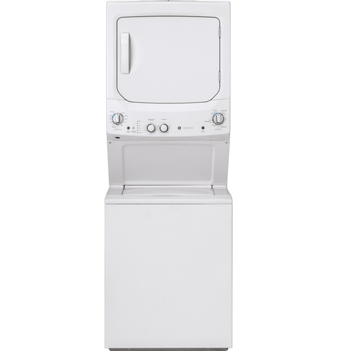 GE GUD27ES 27 inch Unitized Spacemaker Stacked Laundry Center with 3.8 Cu. Ft Washer and 5.9 Cu. Ft. Electric Dryer