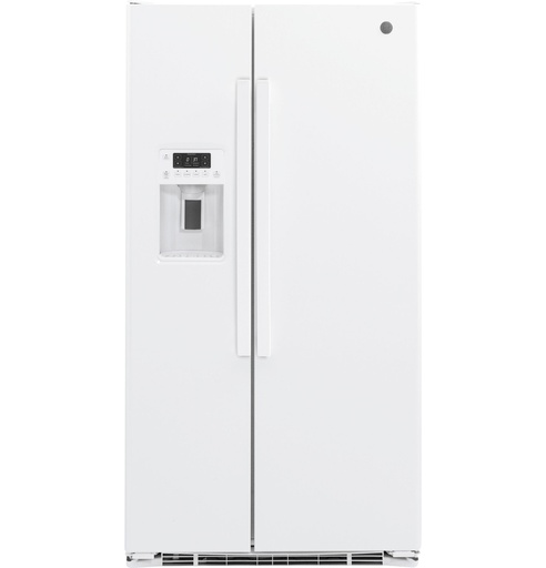 GE GZS22D 36 inch Counter-Depth Side-By-Side Refrigerator with 21.9 Cu. Ft. Capacity, LED Lighting and Adjustable Glass Shelves