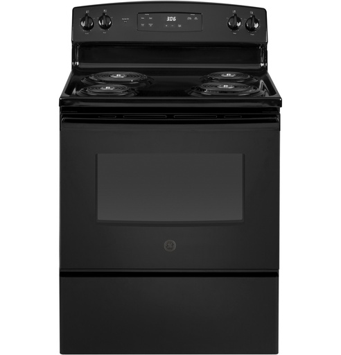 GE JBS360 30 inch Freestanding Electric Range with 4 Coil Elements, 5 cu. ft. Oven Capacity, Sensi-Temp Technology and Storage Drawer