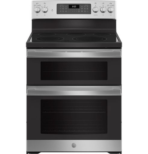 [JBS86SPSS] GE JBS86SPSS 30 inch Freestanding Electric Double Oven Convection Range with 5 Elements, 6.6 cu. ft. Total Capacity, and No-Preheat Air Fry in Stainless Steel