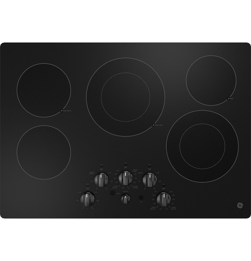 GE JEP5030 30 inch Electric Cooktop with 5 Elements, Keep Warm Setting, Control Lock and Melt Setting