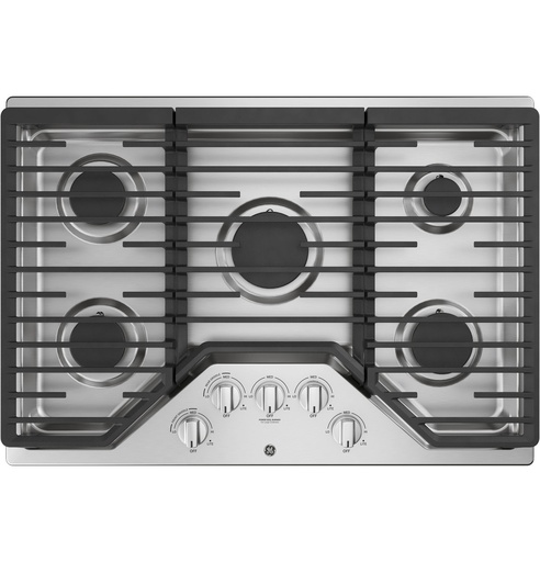 [JGP5030SLSS] GE JGP5030SLSS 30 inch Gas Cooktop with 5 Burners, Dishwasher-Safe Grates and MAX Burner System in Stainless Steel