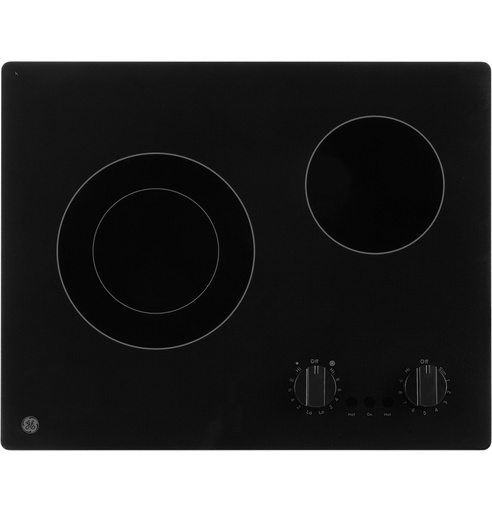 [JP3021DPBB] GE JP3021DPBB 21 inch Electric Radiant Cooktop with 2 Elements, Ceramic-Glass Cooktop and Hot Surface Indicator Lights in Black