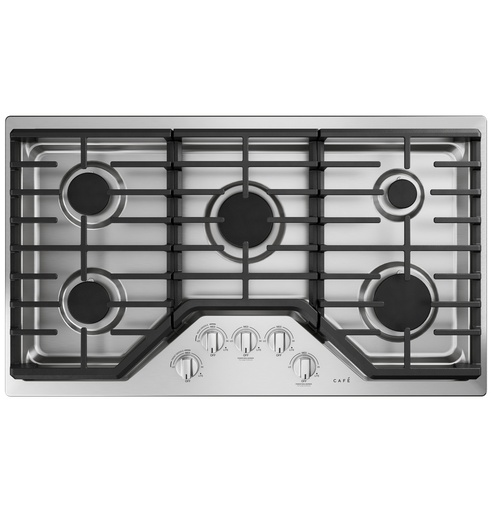 [CGP70362NS1] Cafe CGP70362NS1 36 inch Built-In Gas Cooktop with 5 Burners, LED Backlit Knobs, in Stainless Steel