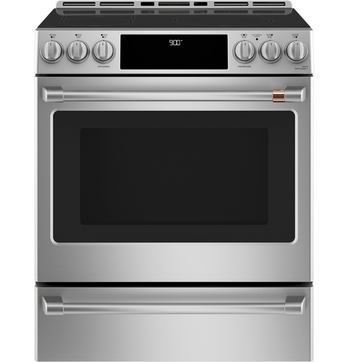 Cafe CHS900P 30 inch Smart Slide-In Convection Induction Range with 5 Elements, 5.7 cu. ft. Capacity, Warming Drawer and No-Preheat Air Fry