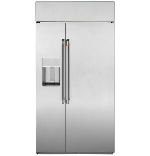 [CSB42YP2NS1] Cafe CSB42YP2NS1 42 inch Smart Built-In Side-by-Side Refrigerator with 24.5 Cu. Ft. Capacity, Showcase LED Lighting and External Dispenser in Stainless Steel 