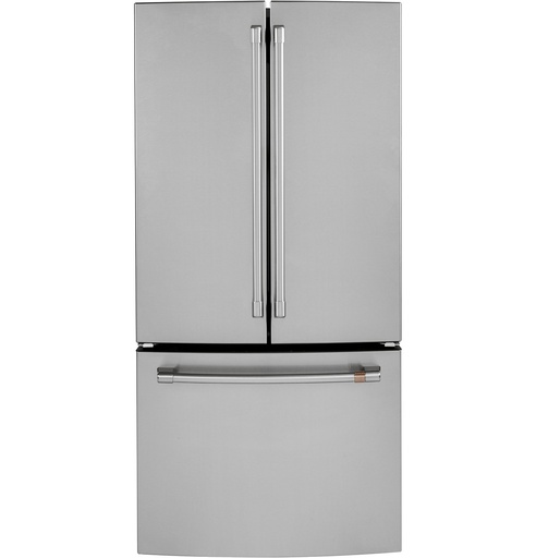 Cafe CWE19SP 33 inch Counter Depth French Door Refrigerator with 18.6 cu. ft. Capacity, Internal Water Dispenser and Showcase LED Lighting