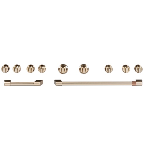 [CXPR8HKPMBZ] Cafe CXPR8HKPMBZ 48 inch Brushed Bronze Handle & Knob Set for Pro Range and Rangetop