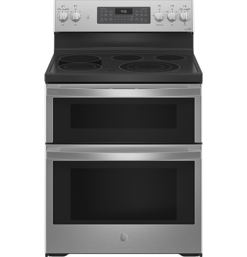 [PB965YPFS] GE Profile PB965YPFS 30 inch Smart Freestanding Electric Double Oven Range with 5 Elements, 6.6 cu. ft. Capacity Oven and No Preheat Air Fry in Fingerprint Resistant Stainless Steel