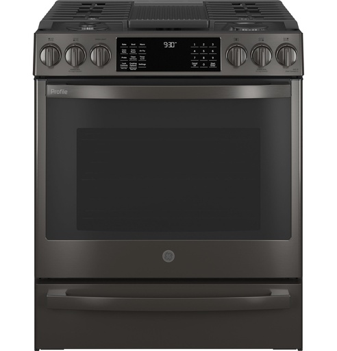 GE Profile PGS930 30 inch Smart Slide-In Gas Range with 5 Burners, 5.6 cu. ft. Oven Capacity and No Preheat Air Fry