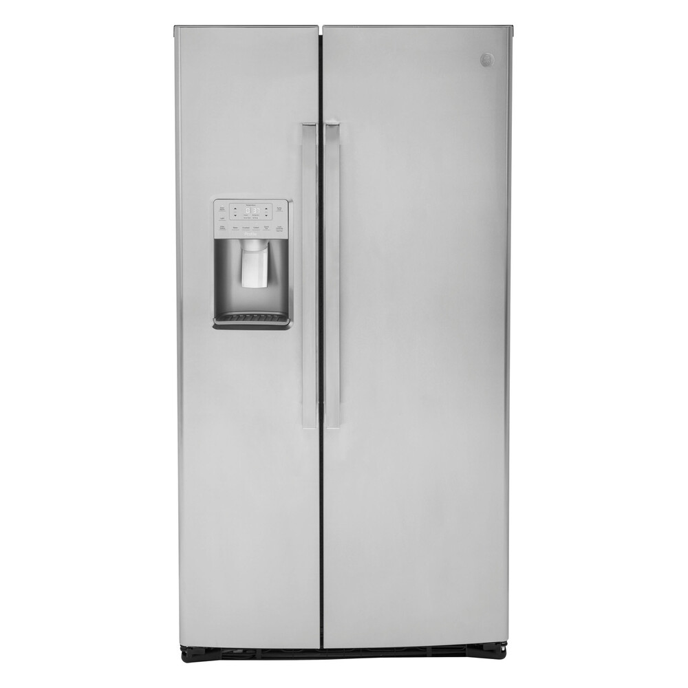 GE Profile PSE25KYHFS 36 inch Freestanding Side by Side Refrigerator with 25.3 cu. ft. Capacity, External Dispenser, in Fingerprint Resistant Stainless Steel