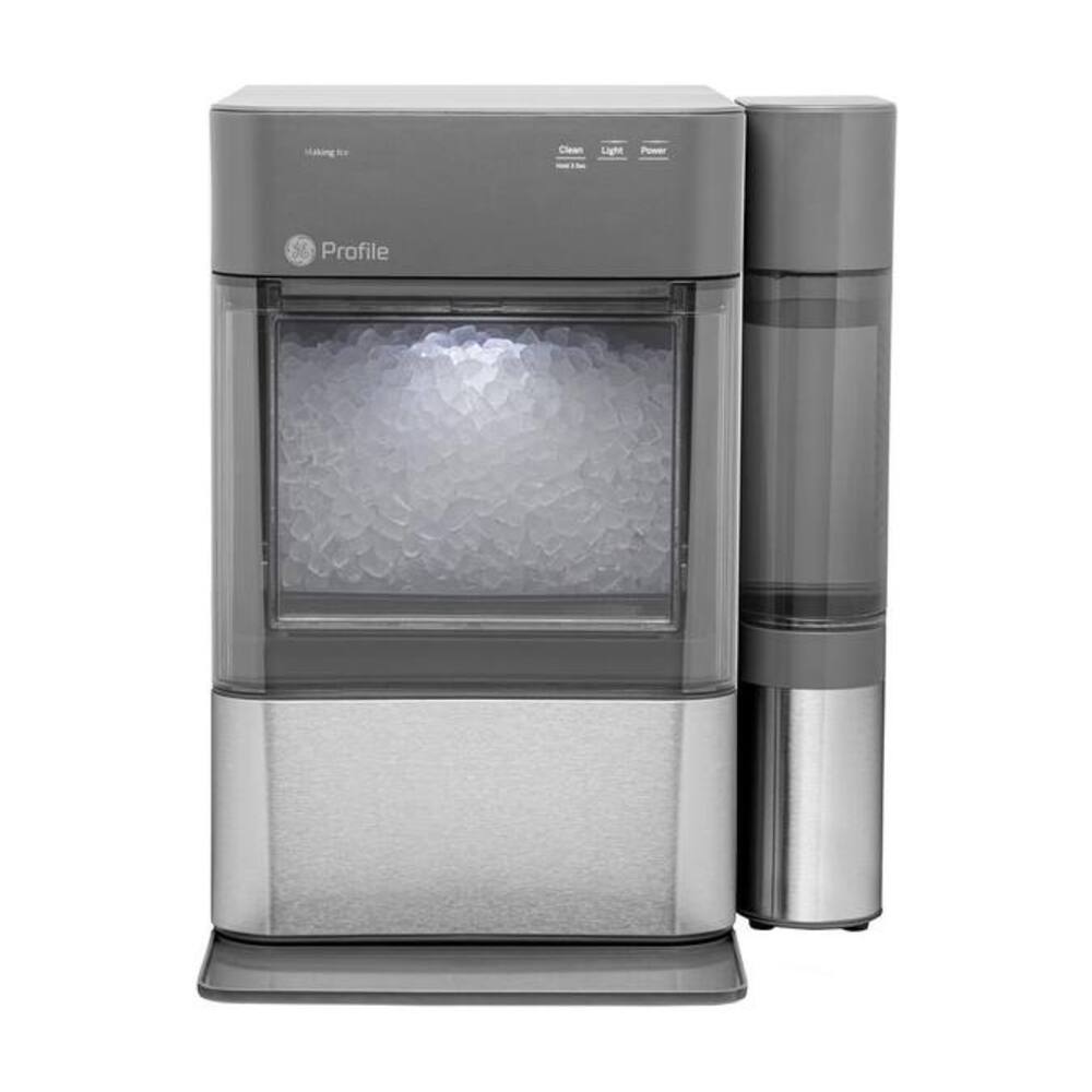 GE Profile XPIO13SCSS Opal 2.0 Nugget Ice Maker with Side Tank, 38 lbs. Daily Ice Capacity, Built-in WiFi and Voice Control, and LED Display Screen in Stainless Steel
