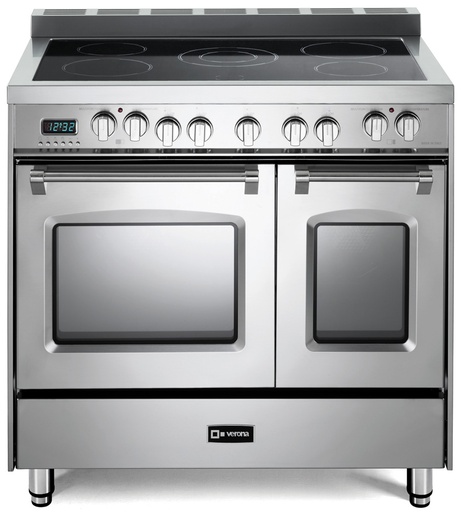 Verona VPFSEE365D 36 inch Prestige Series Freestanding Double Oven Electric Range with 5 Elements, 3.5 cu. ft. Total Oven Capacity and European Convection