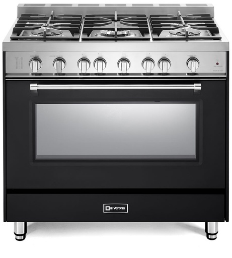 Verona VPFSGG365 36 inch Prestige Series Freestanding Gas Range with 5 Sealed Burners, 4 cu. ft. Oven Capacity and Convection