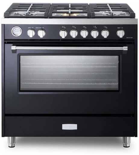 Verona VDFSGG365 36 inch Designer Series Freestanding Gas Range with 5 Sealed Burners, 5 cu. ft. Oven Capacity and Convection