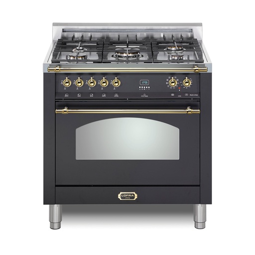 Lofra RS36M0G500 36 inch Dolcevita Series Freestanding Dual Fuel Range with 5 Sealed Brass Burners, 3 cu. ft. Oven Capacity and True European Convection