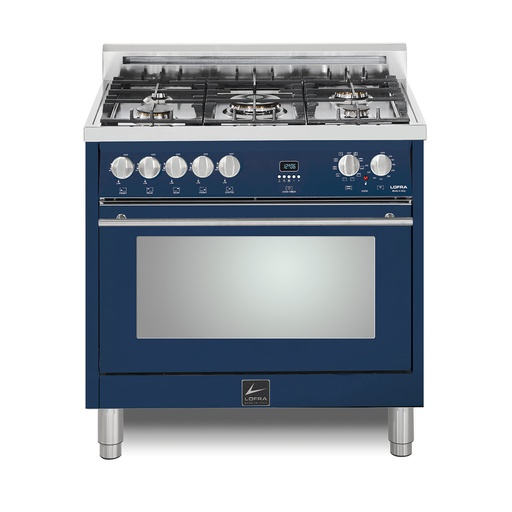 Lofra MSS36M0G500 36 inch Maestro Series Freestanding Dual Fuel Range with 5 Sealed Brass Burners, 3 cu. ft. Oven Capacity and True European Convection